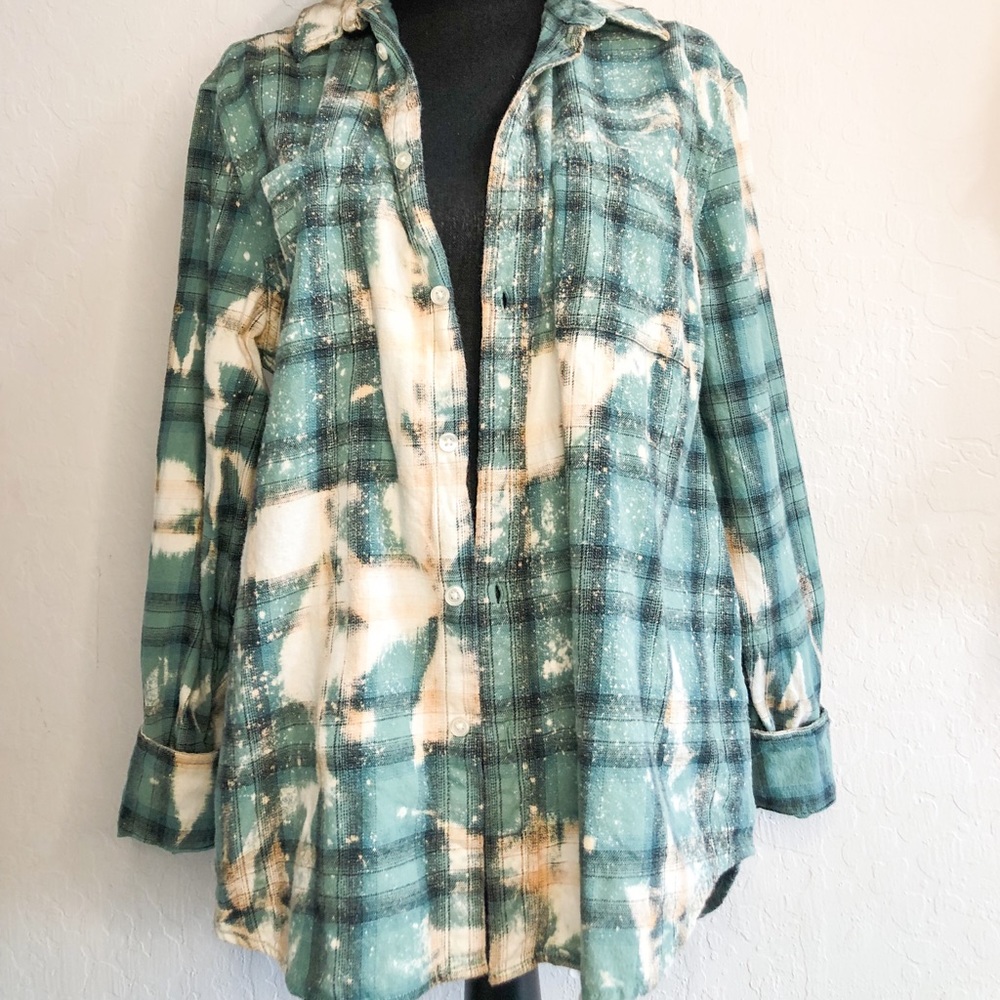 Distressed bleached flannel